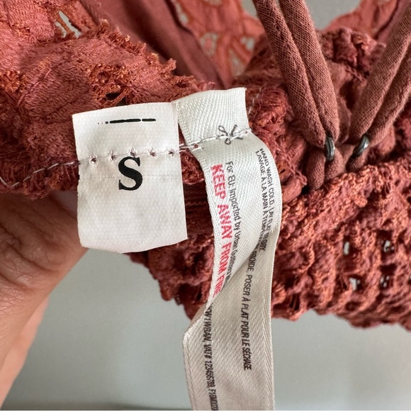 Intimately Free People Adella Lace Floral Bralette Top Copper Orange Size Small - Picture 8 of 11